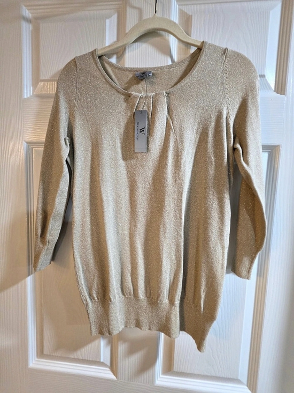 NWT-Worthington Metallic Gold Sweater-size Medium
